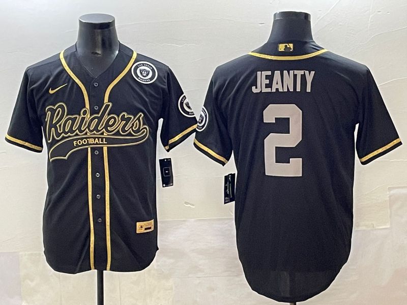 Men 2025 Oakland Raiders 2 Jeanty Black Joint Name Nike Limited NFL Jersey style 7